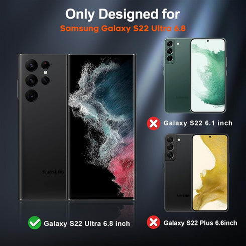 for Samsung Galaxy S22 Ultra Case,12 FT Military Grade Drop Protection,Dual Layer Heavy Duty Protective Cover Shockproof with Non-Slip Phone Case ...