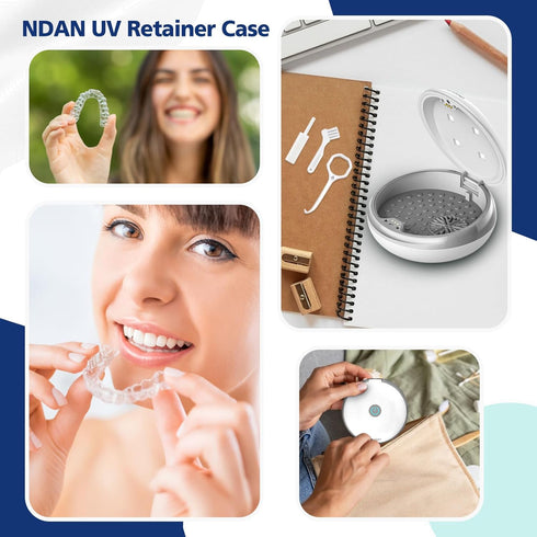 Retainer Case with Fan, Newest Retainer Case Compatible with Invisalign Case, Mouth Guard Case, Night Guard Case, Aligner Case with Vent Holes...
