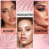 Blush Palette, Highlighter Contour Makeup Palette, Blush for Cheeks, All-In-One Bronzer Bright Shimmer Cosmetics Sets for Eyes, Lips & Cheeks...