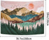 ARFBEAR Mountain Tapestry Forest Tree Popular Wall Hanging Tapestry Nature Landscape Green and Brown Beach Blanket(Large-79 x 59 in) …...