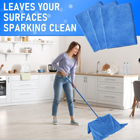 3 Pcs Extra Large Microfiber Cleaning Cloth 30" x 20" Washable Reusable Microfiber Towel Streak Free Lint Free Cloth for Cleaning Home Glass Offic...