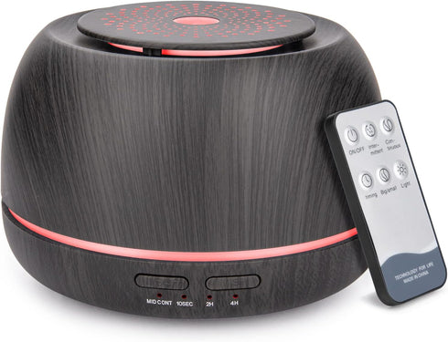 300ML Aroma Essential Oil Diffuser,8 Hours Wood Grain Cool Mist Aromatherapy Diffuser with Remote Control,USB-C Power Cable,Timer, 7 Color Light C...