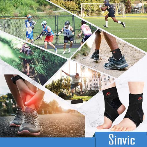 Ankle Brace, 2PCS Ankle Braces for Men & Women, Adjustable Compression Ankle Wrap Support for Ankle Protection, Breathable & Comfortable, Ankle Su...