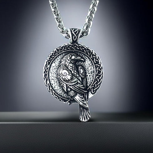 Viking Necklace for Men Norse Wolf Raven Compass Amulet Pendant Viking Rune Talisman Necklace Jewelry Gifts...