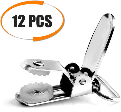 Buyless Fashion 1” Heavy Duty Metal Clips for Suspenders, Pacifiers, Bib Clips, Toy Holder Or Mitten Clips – 12 Clips...