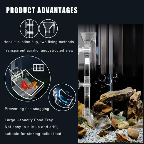 Aquarium Fish Shrimp Feeding Dish Set, Transparent Shrimp Feeding Tube, Fish Tank Feeding Supplies with Feeding Ring Cleaning Brush Aquarium Fish ...