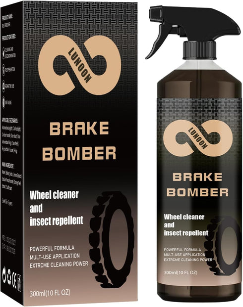 Waterproof AdhesiveWheel Cleaner Brake Bomber 300ML(10 fl oz), Perfect for Cleaning Wheels and Tires, Non-Acid Wheel Cleaner, Rim Cleaner & Brake ...
