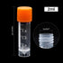 100 Pieces 2ml Plastic Graduated Vial Tube with Screw Caps, Test Tubes Small Test Sample Vial Storage Container for Lab (Orange)...