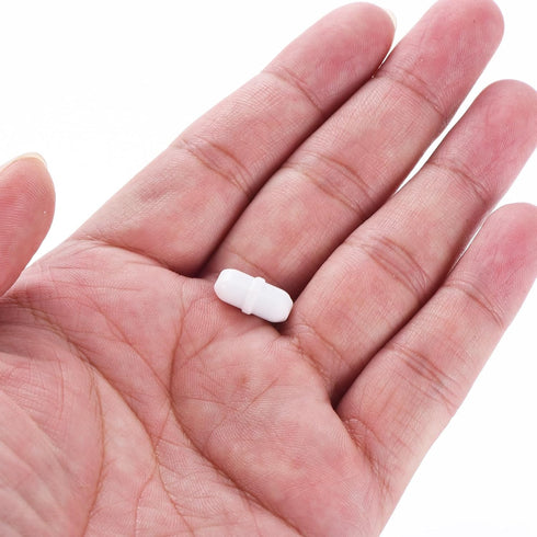 MECCANIXITY Magnetic Stirrer Mixer Stir Bar Rod 6/10/15/20/25mm with Ring Shape PTFE Coating Magnet White for Laboratory 5Pcs...