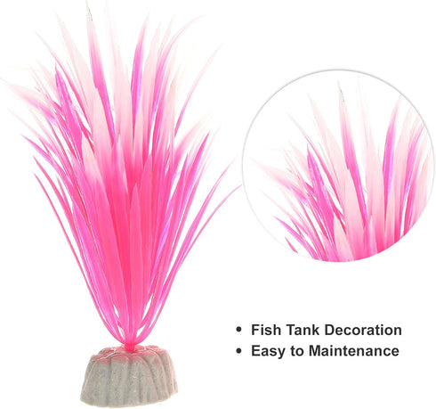 VOCOSTE 2 Pcs Aquarium Plastic Plants, Artificial Aquatic Plant for Fish Tank Landscape Plants Decoration, Pink, White...