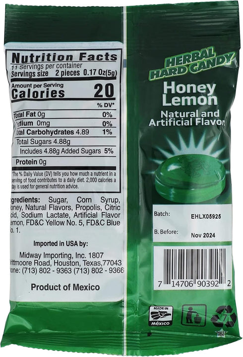 Broncolin Honey and Herbal Extracts, Honey Lemon Flavor, 6-Pack of 22 Drops Each, 6 Bags...