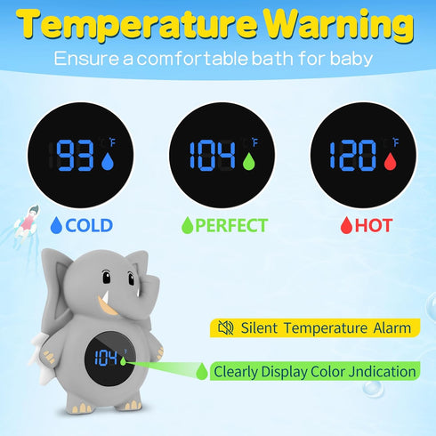 Baby Bath Thermometer, with LED Display and Temperature Warning,Kids' Bathroom Safety Products,Bath Thermometer for Infants, Newborn Bath Safety T...