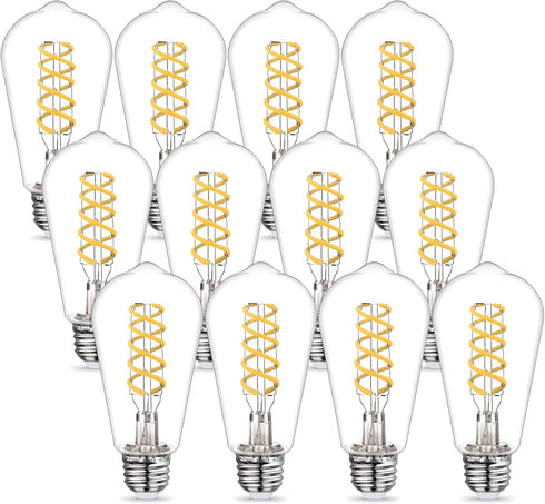 ST58 (ST19) LED Edison Bulb 60 Watt Equivalent, CRI 80+, Shatterproof High Brightness Natural White 4000K Dimmable Antique LED Filament Light Bulb...