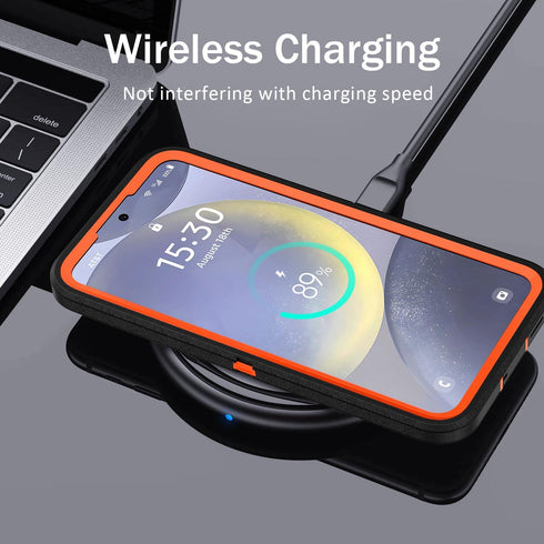 BaHaHoues for Samsung Galaxy S24 Case, Samsung S24 Phone Case with Built in Kickstand, Shockproof/Dustproof/Drop Proof Military Grade Protective C...