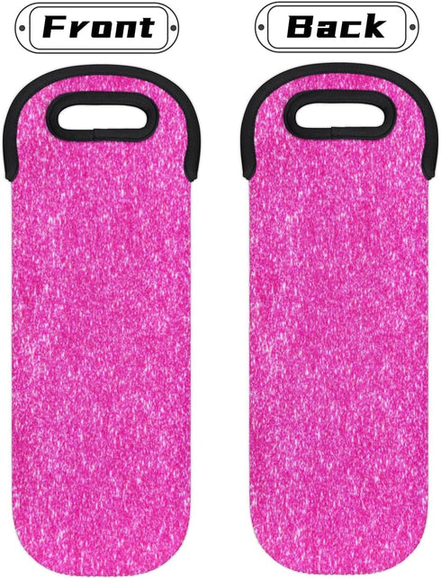 Wine Carriers and Totes 1 Bottle Pink Color Insulated Wine Bag with Handles Single Bottle Wine Cooler Bags for Travel...
