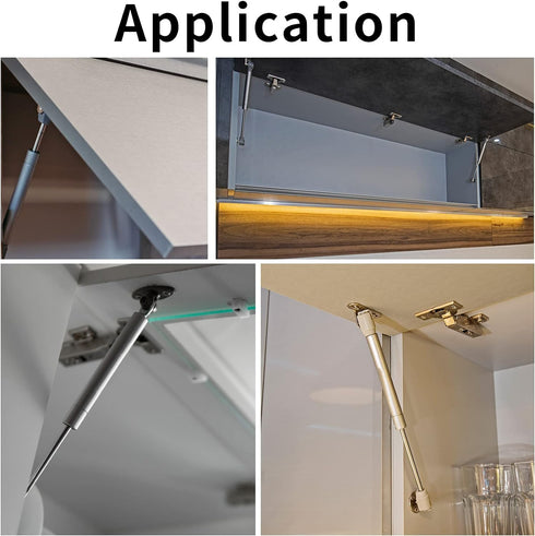 4 Pcs Gas Springs, 100N/22.5LB Gas Struts Lift Supports, Gas Shocks, Soft Close Hinges, Furniture Cabinet Door Lid Stay, Hydraulic Gas Lift Spring...