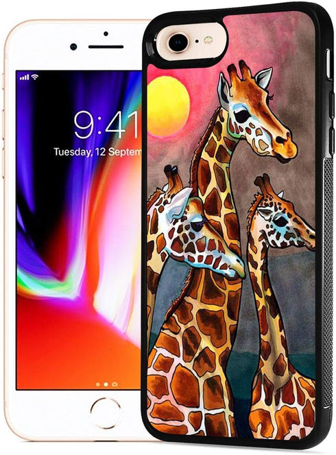 for iPhone 8 Plus, iPhone 7 Plus, Durable Protective Soft Back Case Phone Cover, HOT12442 Giraffe...