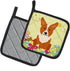 Caroline's Treasures BB6100PTHD Easter Eggs Corgi Pair of Pot Holders Kitchen Heat Resistant Pot Holders Sets Oven Hot Pads for Cooking Baking BBQ...