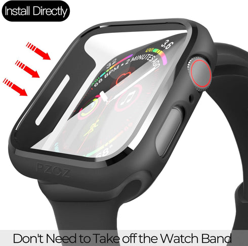 pzoz Compatible for Apple Watch Series SE2 /6/5 /4 /SE 40mm Case with Screen Protector Accessories Slim Guard Thin Bumper Full Coverage Matte Hard...