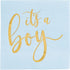 Sparkle and Bash 50 Pack It's a Boy Baby Shower Napkins - 5 x 5 in Blue & Gold Foil - 3-Ply Cocktail Table Napkins for Baby Boy Shower Decorations...