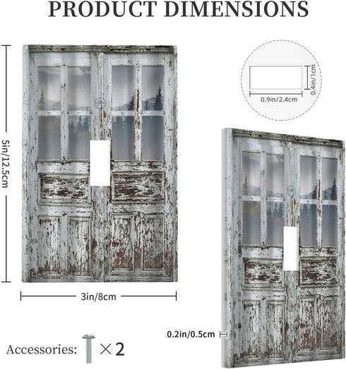 Decorative Switch Plate Covers Rustic Farmhouse Wood Barn Door 1 Gang Wall Plate Single Toggle Light Switch Cover Plate Jumbo Electrical Switchpla...