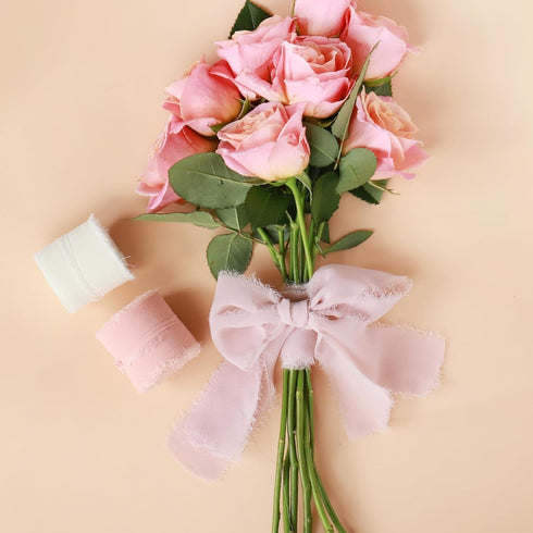 GLAMFIELDS Chiffon Ribbon Fringe Fabric Set 1.5" x 21Yd for Bouquets Wrapping, Wedding Invitations, Decorations, Gifts Wrapping & Bow Making,3 Rol...