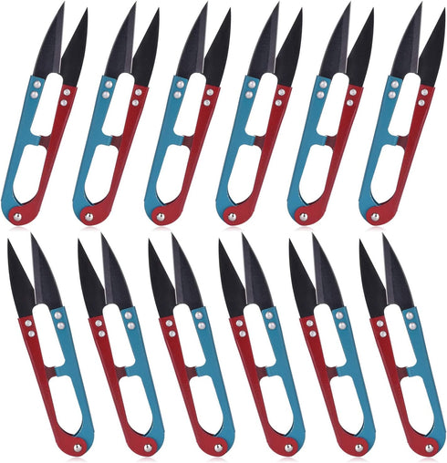 ESHATO 12 Pack Sewing Scissors for Fabric, 4.1inch Mini Small Snips Trimming Nipper, Yarn Thread Craft Scissors Cutters, Great for Office Home Sch...