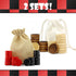 Black & Red Carved Stackable Wooden Checkers (24 Pieces); with Drawstring Cloth Storage Bag...