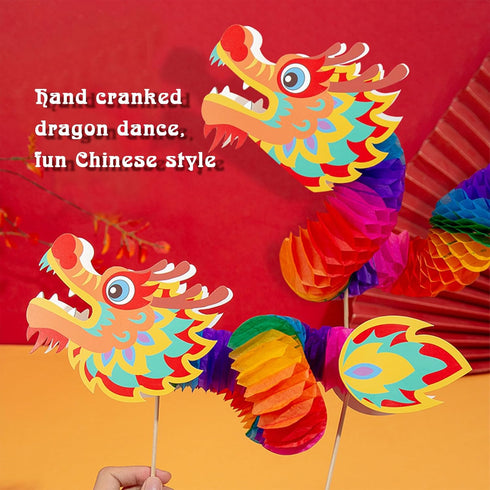 8pcs Dragon Honeycomb Handheld Toys Chinese New Year Dragon Making Ornament Kit Education Playset Chinese Dragon Toys...