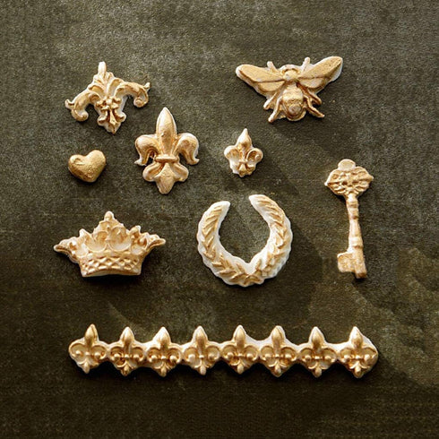 2PCS Silicone Fondant Cake Decorating Mold for Chocolate, Baking, Sugar Craft, Polymer Clay, Soap, Cupcake - Bee Crown Key Mirror Heart Lace Photo...