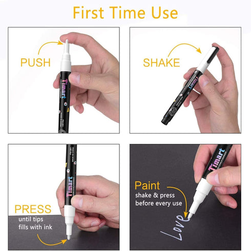 Extra Fine Tip Chalk Markers (8 Pack 1mm Point), Liquid Chalk Pens - Dry Erase Marker Pens for Blackboard, Chalkboards, Windows, Glass, Bistro, Ca...
