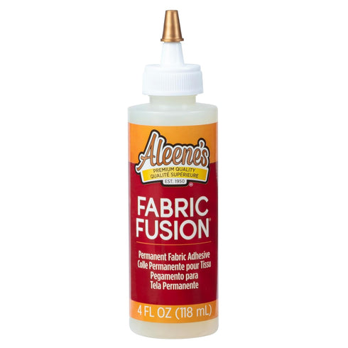 Aleene's Fabric Fusion Glue, Permanent Adhesive 4 fl. Oz. Clear Washable Fabric Glue for Clothes, Patches, Denim, Polyester, Cotton, Flannel, Drie...