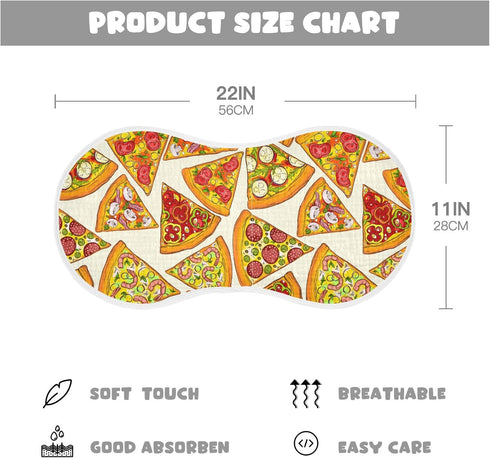 Pizza Slice With Fruit Vegetable Muslin Burp Cloths for Baby 1 Pack Soft 100% Cotton Baby Washcloths Bibs for Boy Girl...