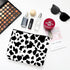 2Pcs Makeup Bag,Travel Makeup Bag,Makeup Bags for Women,Makeup Brush Bag,Large Capacity Cosmetic Bag,Waterproof and Durable-Black White Cow Wester...