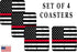 Rogue River Tactical Thin Red Line USA Flag Tattered Drink Coaster Set of 4 Gift for Firefighter Fire Department FD Home Kitchen Barware...