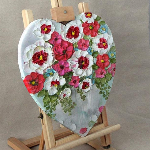 Heart Shaped White Blank Painting Canvas Wooden Framed Artist Pre-Stretched Canvas Panel Plain Small Canvas Crafts Boards for Students Artists Pai...