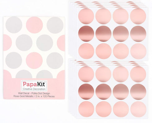 PapaKit Large Round Polka Dot Confetti Wall Decal Baby Nursery Child Kid Boy Girl Bedroom Home Decor | Creative Art Design Pattern | Safe Removabl...