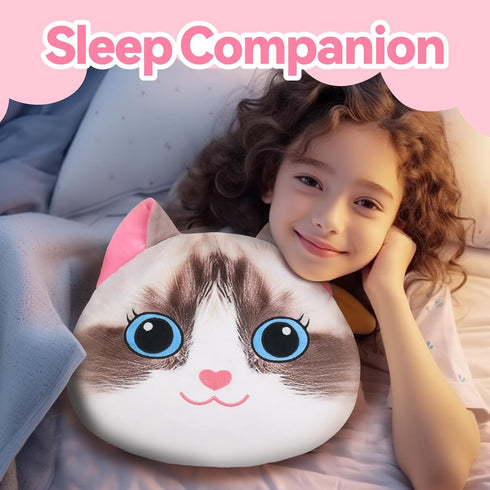 14 Inches Cat Plush Pillow: Cute Front and Back Reversible Design, Soft Stuffed Animal, Ideal Gift for Kids and Adults...