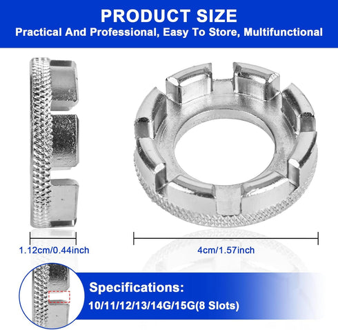 Bicycle Spoke Wrench Tool, Hardened Steel 6-in-1 Spoke Rim Tool for Adjusting and Repairing Bicycle Wheel Tension...