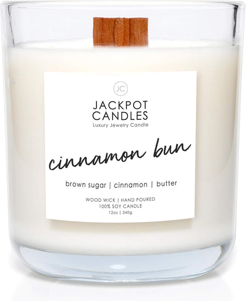 Jackpot Candles Cinnamon Bun Candle with Ring Inside (Surprise Jewelry Valued at $15 to $5,000) Ring Size 7...