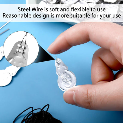 WILLBOND 200 Pieces Embroidery Needle Threader Stitch Insertion Hand Machine Sewing Tool Sizes 45 mm Aluminum Needle Threader Silver Tone Wire Loo...