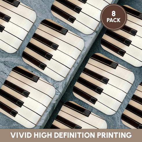 3dRose cst_45224_2 Piano Keys-Instruments-Photography-Soft Coasters, Set of 8...