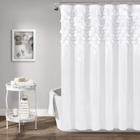 Lush Decor Lillian Shower Curtain, White, 72" x 72\...