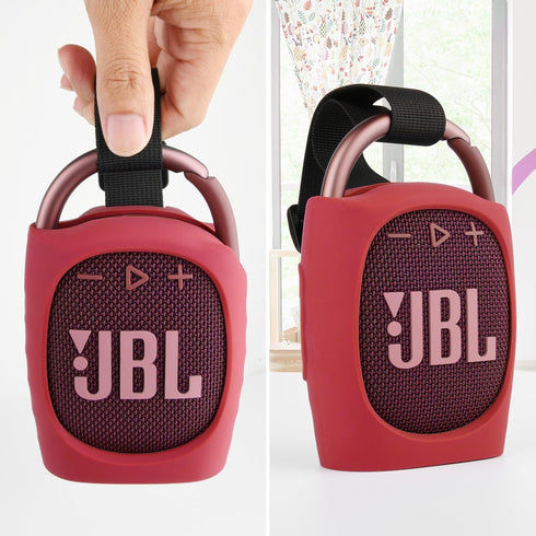 TXEsign Silicone Protective Carrying Case Compatible with JBL Clip 4 - Portable Mini Bluetooth Speaker Stand UP Cover Pouch for JBL Clip 4 (Red)...