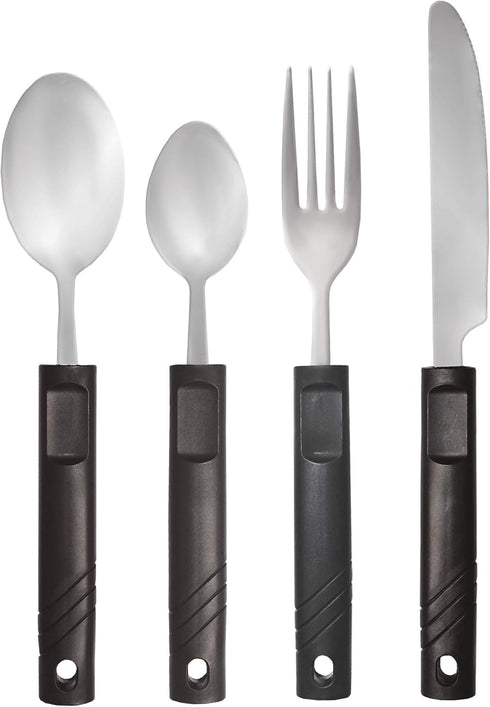 Rehabilitation Advantage Utensil Set with Lightweight Plastic Handles...
