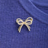 Bow Knot Brooch Rhinestones Pearl Bow Lapel Pin Alloy Pearl Brooch Satin Ribbon Bow Badge Women's Dress Shawl Sweater Decoration...