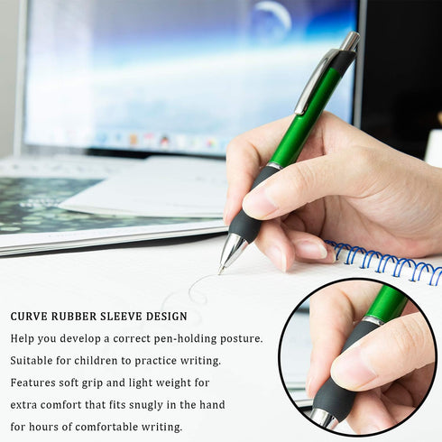 Retractable Ballpoint Pens Black Ink 1mm Medium Point Work Pen Smooth Writing for Men Women Office Business(6 count+3 refills)...