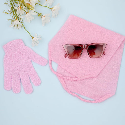 Exfoliating Shower Bath Set Gloves Back Scrubber Washcloth Wash Cloths Double Sided Microfibre Shower Body Gloves Adults and Kids for Body, Face, ...