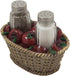 Apple Basket Glass Salt and Pepper Shaker Set with Holder in Country Kitchen Decor and Decorative Dining Room Table Gifts for Farmers...