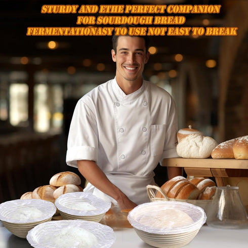 Palksky 200PCS Bowl Covers for Bread Proofing, Bread Cover for Rising, Elastic Plastic Bread Bowl Cover for Bakery Home Baking, Sourdough Bowl Bas...